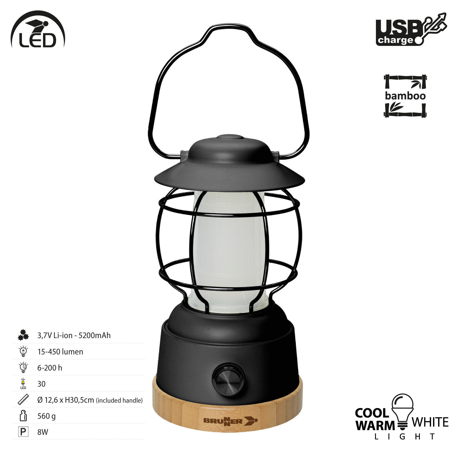 Camping Lampe Lyss Outdoor Hänge Laterne Akku USB Aufladbar Dimmbar LED 2/5