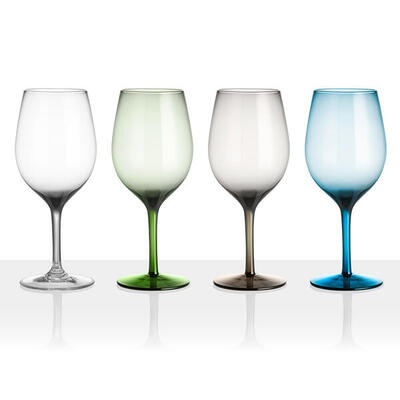 Campingglas set van 4 witte wijnglazen onda jazz splintervrij drinkglas 60cl
