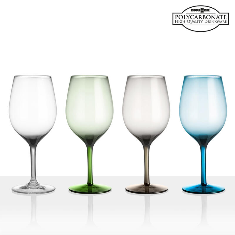 Campingglas set van 4 witte wijnglazen ONDA JAZZ Splintervrij drinkglas 60cl