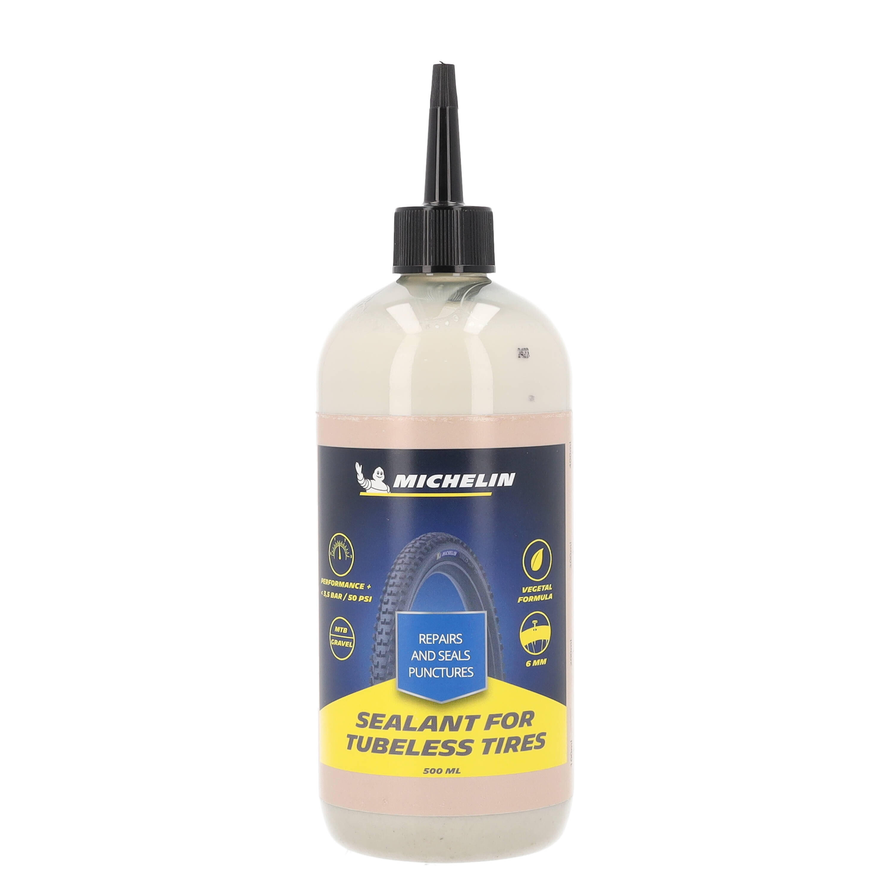 Michelin - Préventif Crevaison Tubeless Ready 500ml Michelin Vélo Gravel, Montagne, Route - Liquide Anti Crevaison - Blanc|jaune - 0,5 L - Decathlon