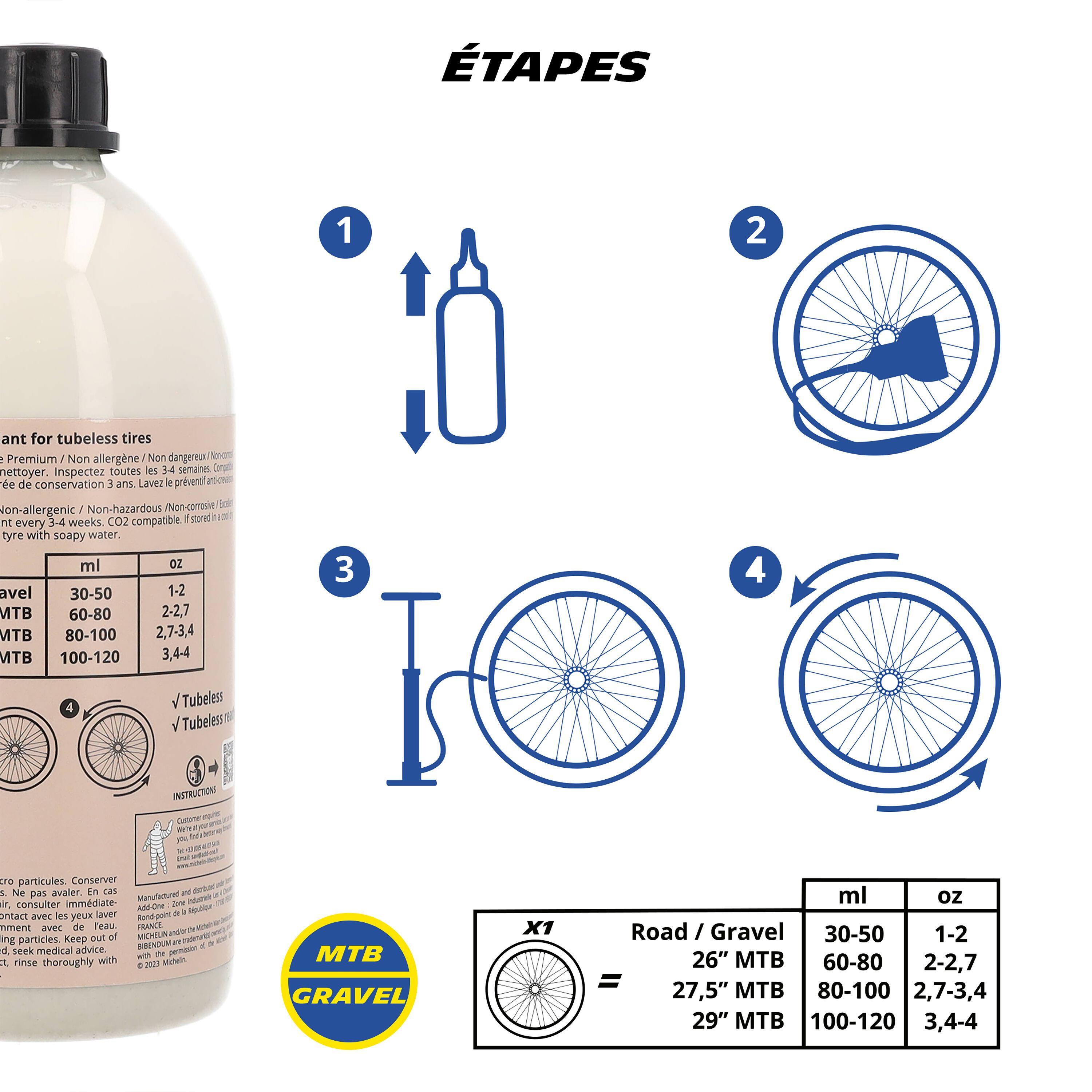 Préventif crevaison Tubeless Ready 1L MICHELIN Vélo gravel, de montagne,de route 3/6