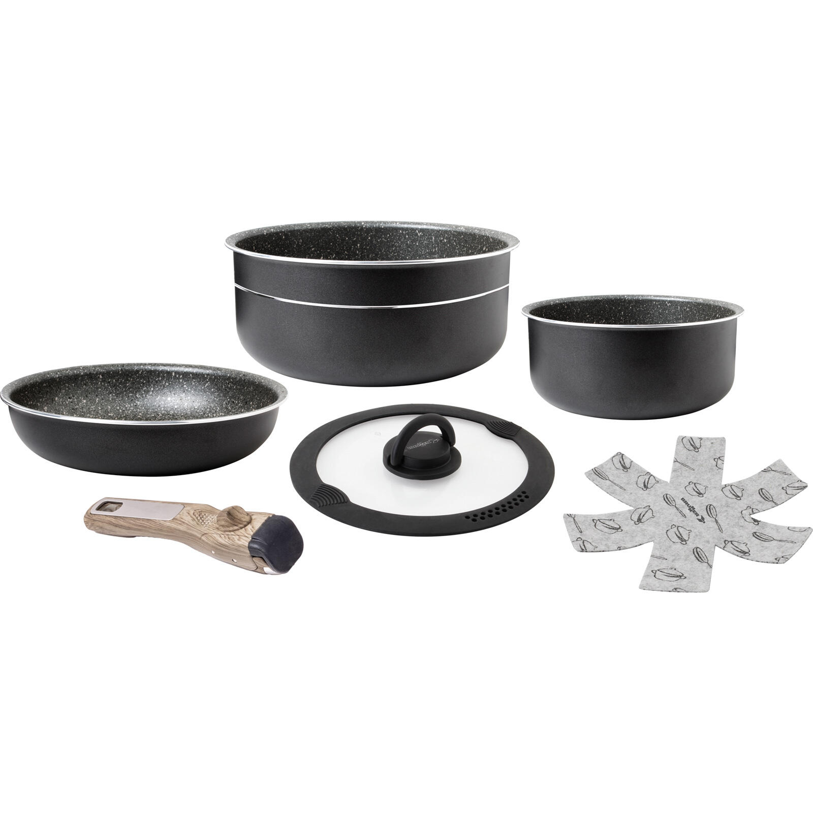 Brunner - Camping Set De Cuisine Pirate Spacemaster Ø22 Cm Outdoor Casserole Poêle - Faitout - Noir - Taille Unique - Decathlon