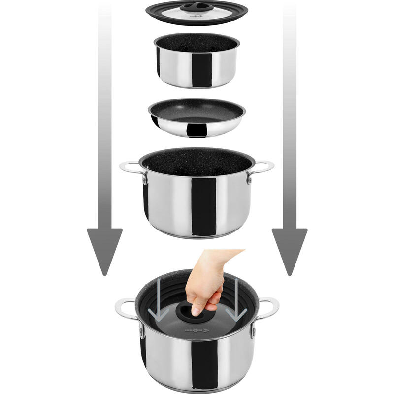 Camping Set de cuisine Academy Vacuum 5+1 Ø22 cm Outdoor Casserole Poêle