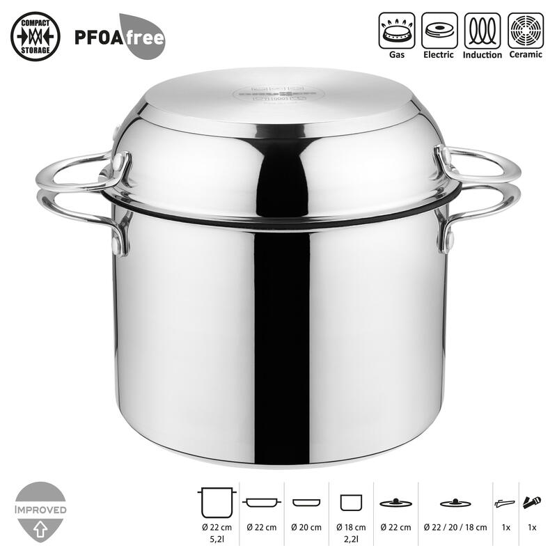 Camping Vaisselle Set Academy HIGH NG 7+1 Ø22 cm Outdoor Casserole Poêle