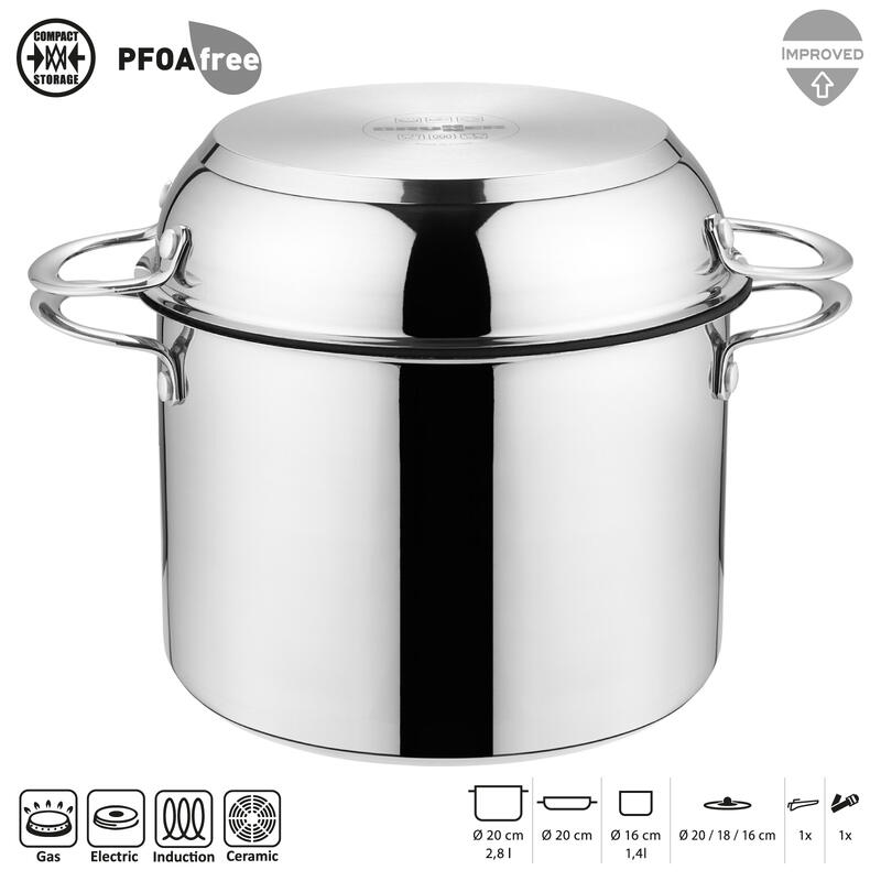 Camping Vaisselle Set Academy NG 5+1 Ø20 cm Outdoor Cuisine Casserole Poêle
