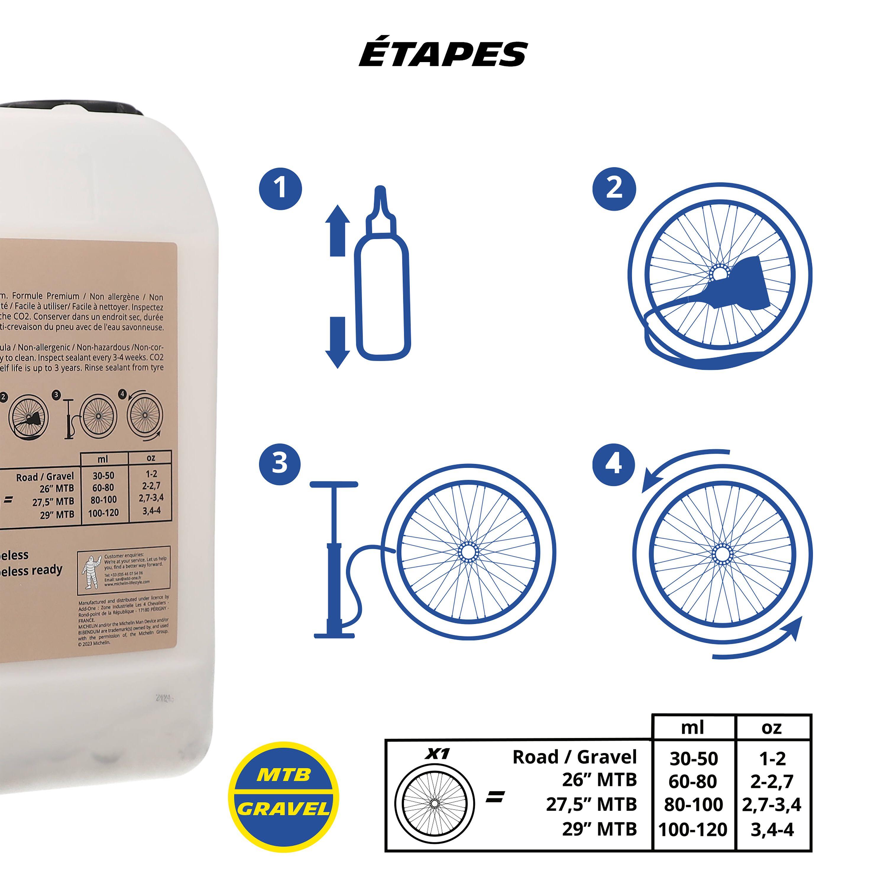 Préventif crevaison Tubeless Ready 5L MICHELIN Vélo gravel, VTT. 3/6