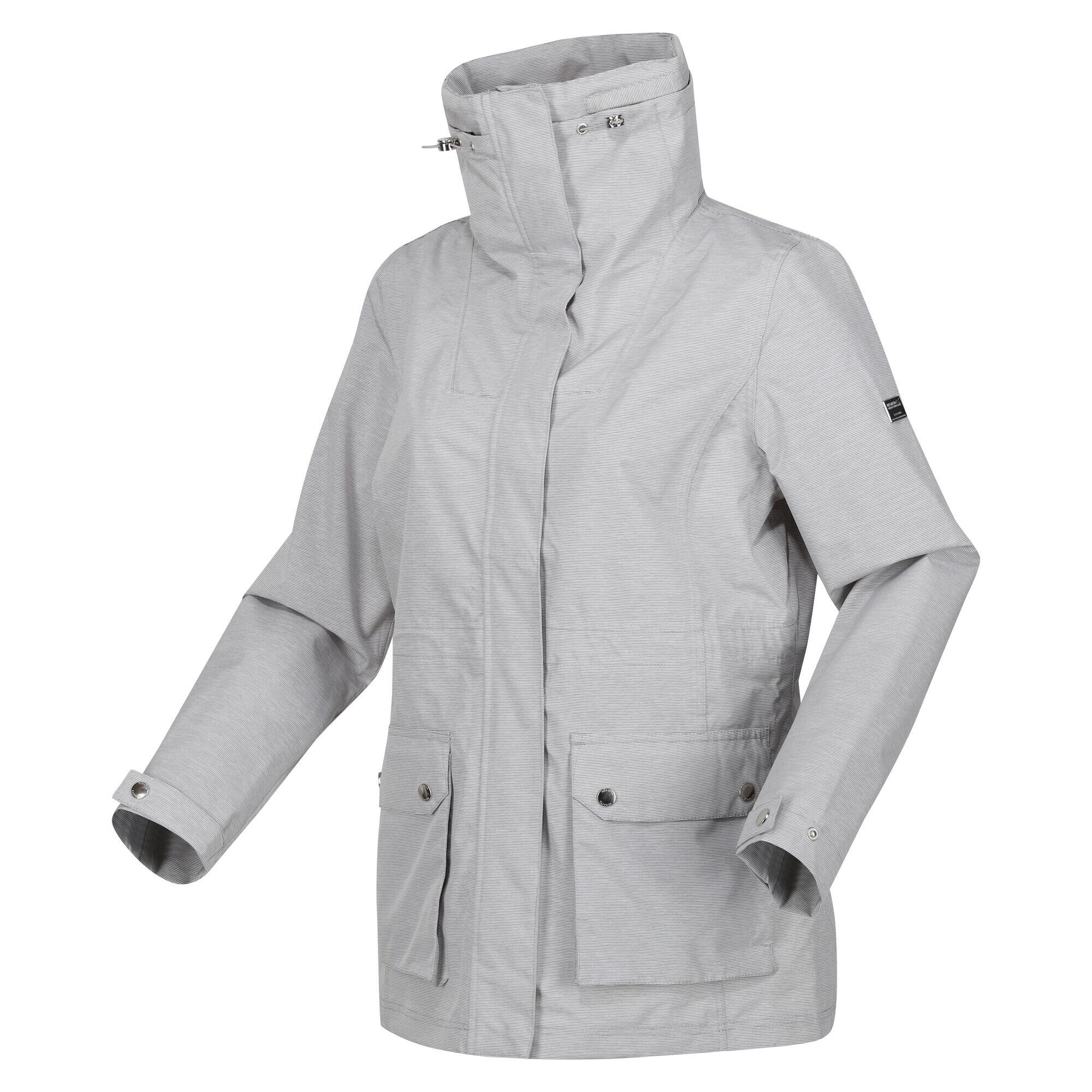 Womens/Ladies Novalee Raincoat (Silver Grey) 3/5