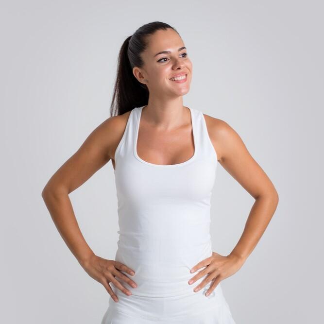 Camiseta de pádel y tenis de mujer basica Blanca