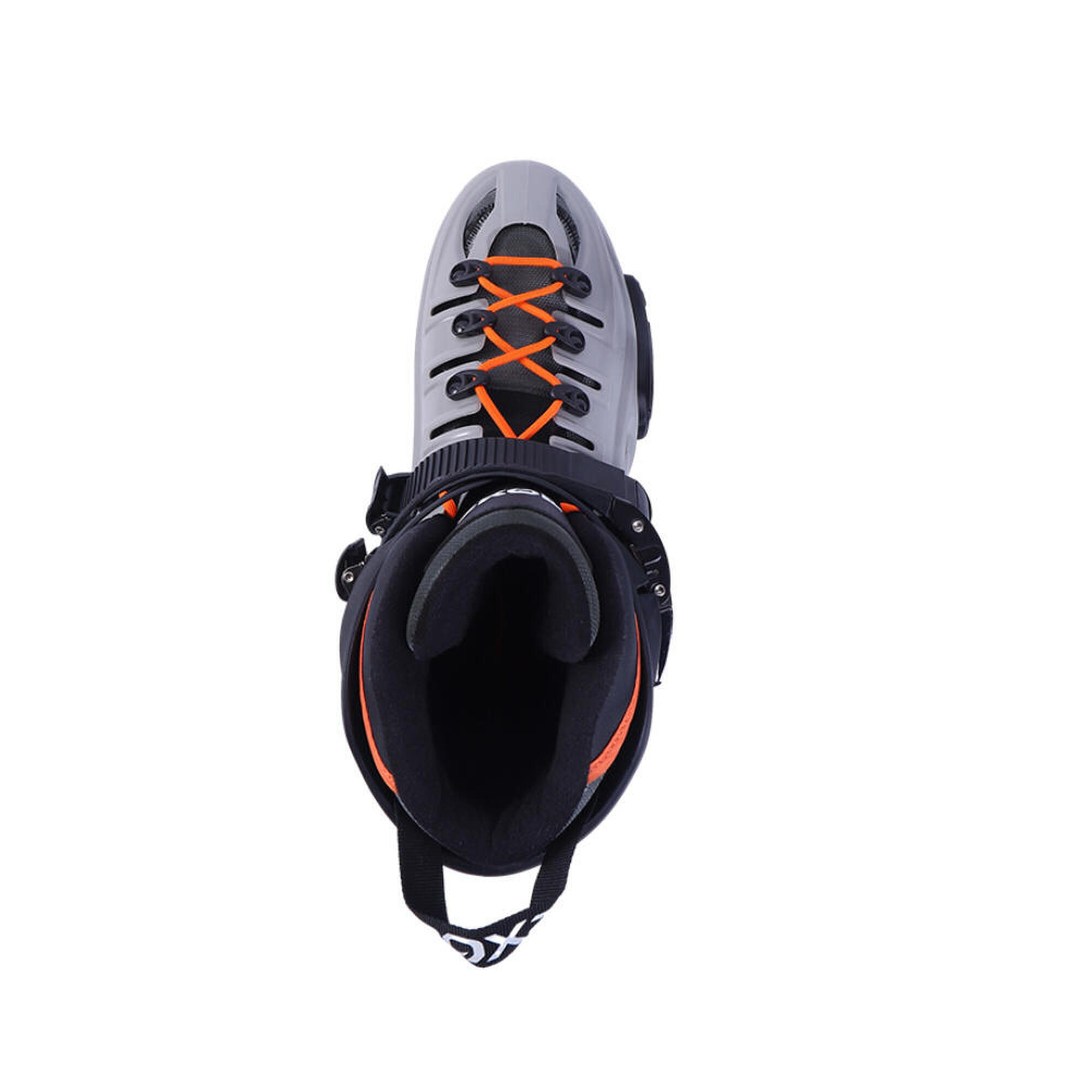 Inline-skates Freeskate X-TILT Grijs/Oranje voor volwassenen.