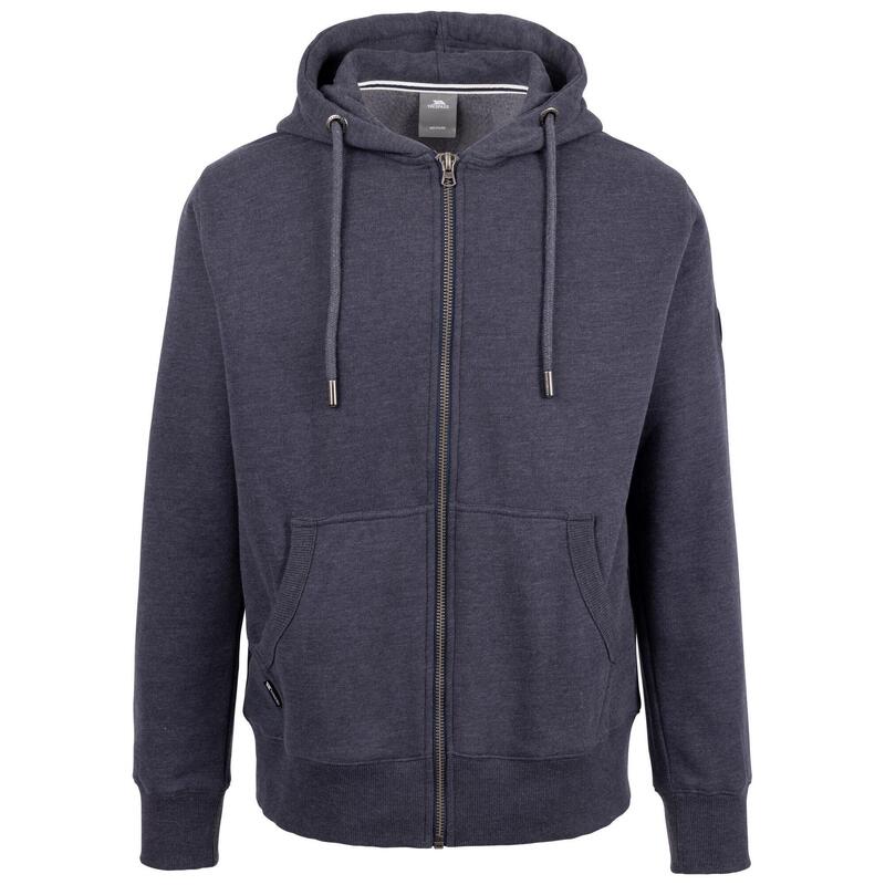 "Bran" Hoodie mit durchgehendem Reißverschluss für Herren Marineblau meliert