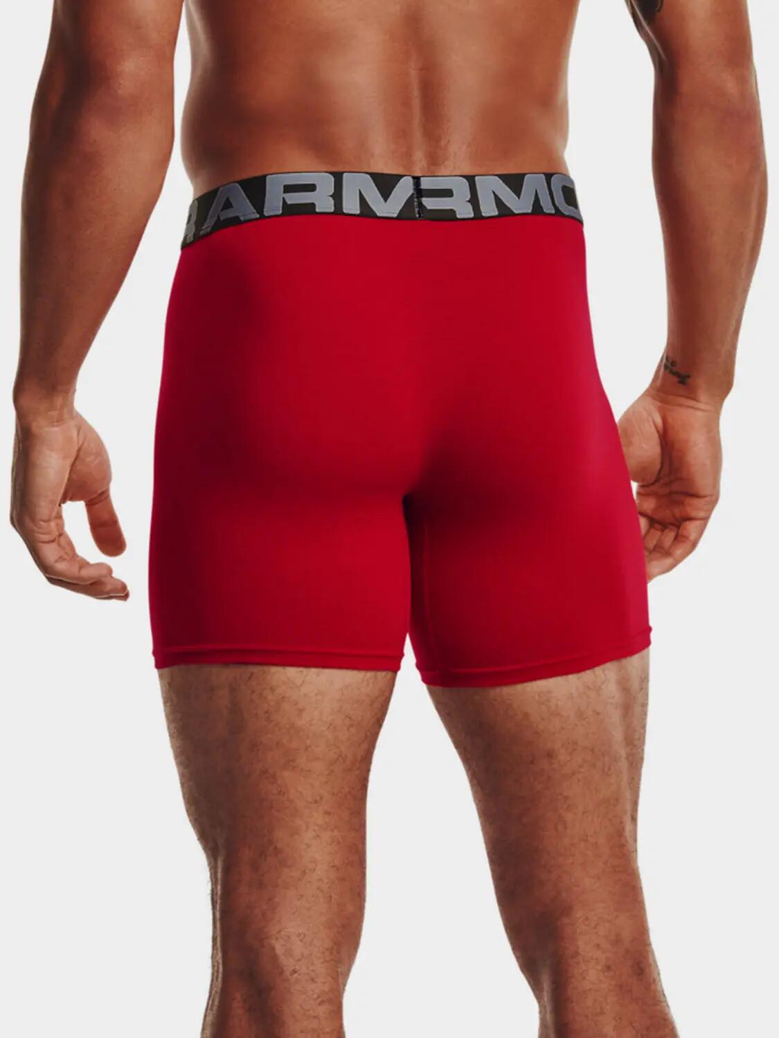 UA Charged Cotton 6in 3 Pack Czerwony S 4/7