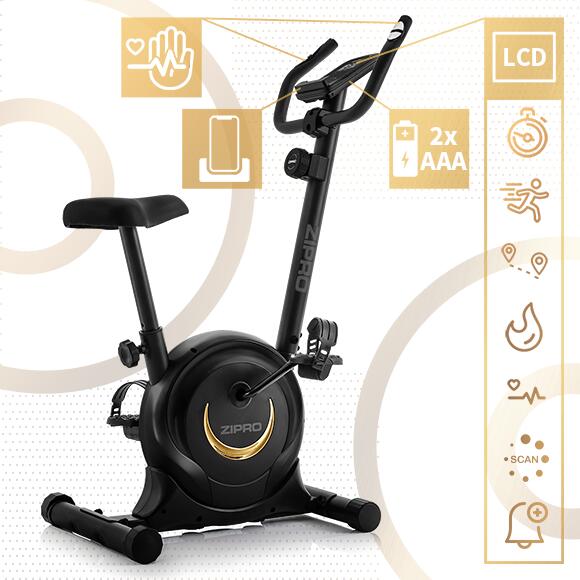 Bicicleta Estática magnética Zipro One S Gold 8 níveis de resistência cardio