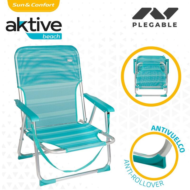 Cadeira dobrável fixa alumínio Aktive Beach - mediterrâneo