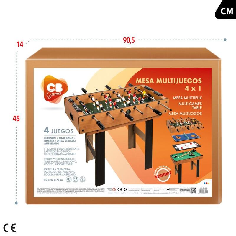 Mesa multijuegos 4 en 1 con patas CB Games