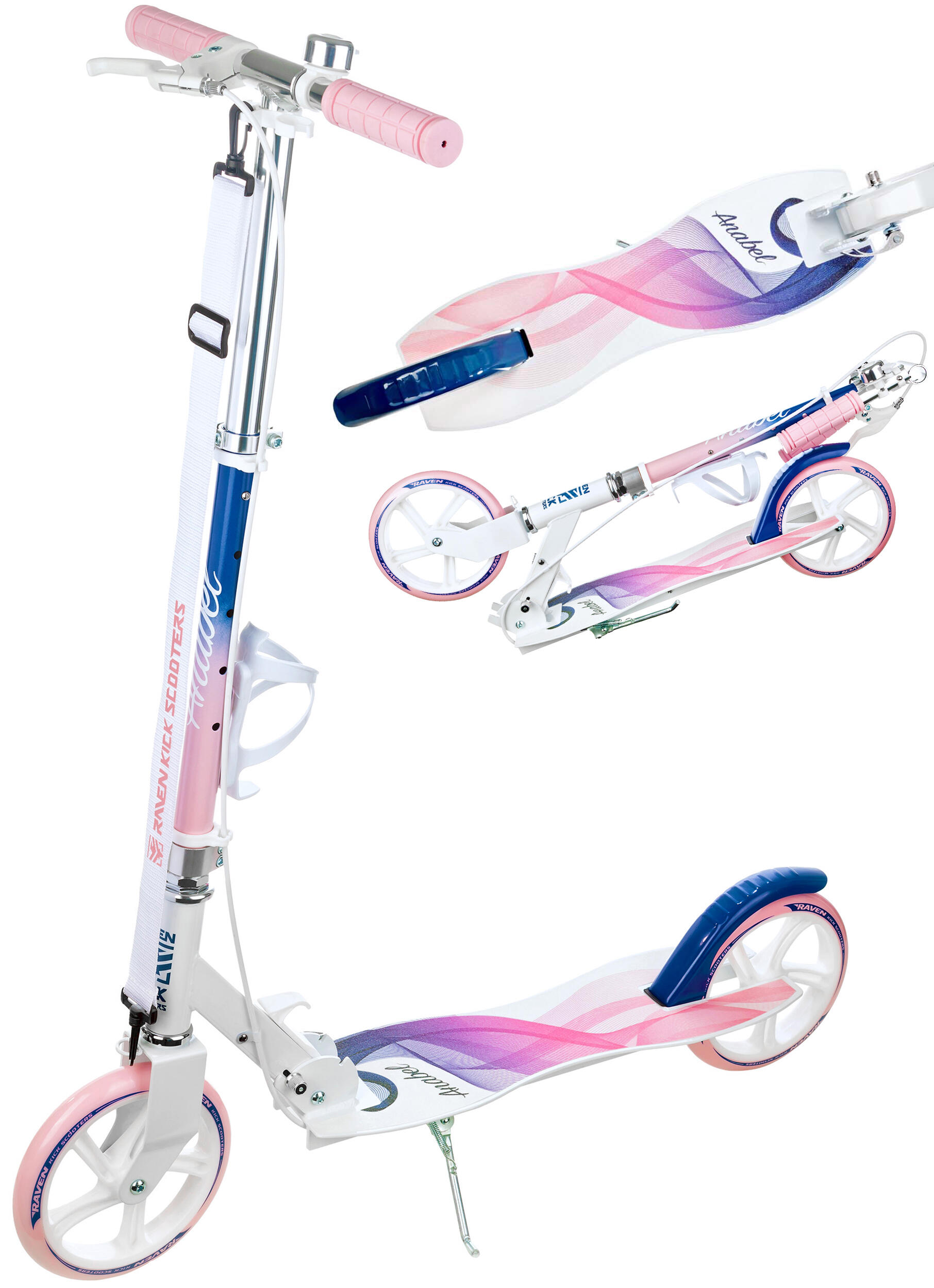 RAVEN Klappbarer Roller mit Bremse 200mm Anabel mit einer Glocke