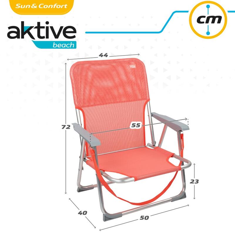 Silla plegable baja aluminio coral Aktive