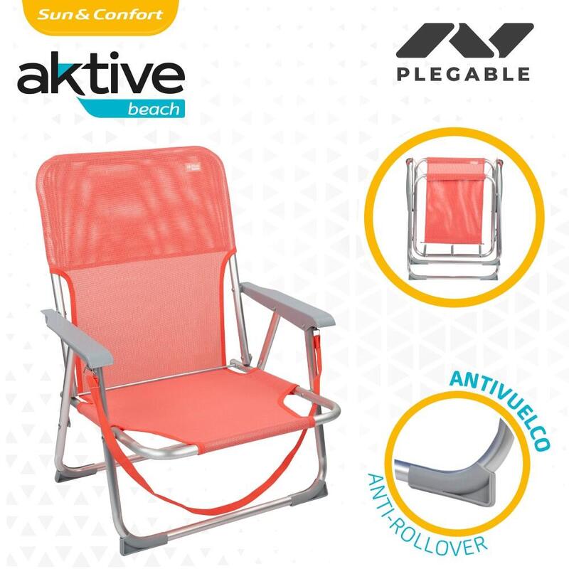 Cadeira dobrável baixa de alumínio coral Aktive