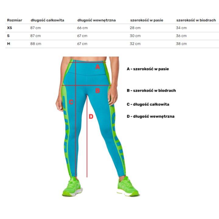 Legginsy sportowe damskie Zumba Bright And Bold z wysokim stanem