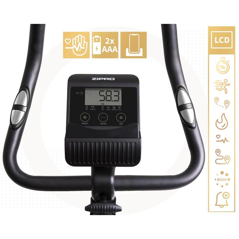 Bicicleta estática magnética Zipro Boost Gold volante inercia 7 kg para fitness