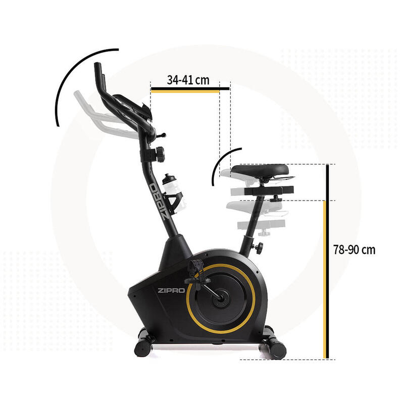Bicicleta Estática magnética Zipro Boost Gold volante de 7 kg para fitness