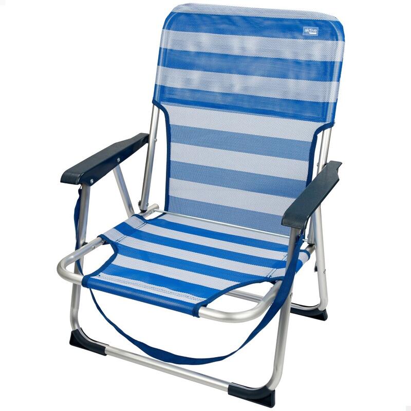 Cadeira dobrável fixa alumínio Aktive Beach - marinheiro