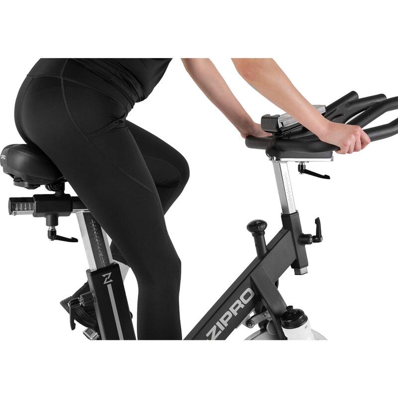 Spinningfiets Zipro Dynamite 20 kg vliegwiel indoor cycle Kinomap IConsole+