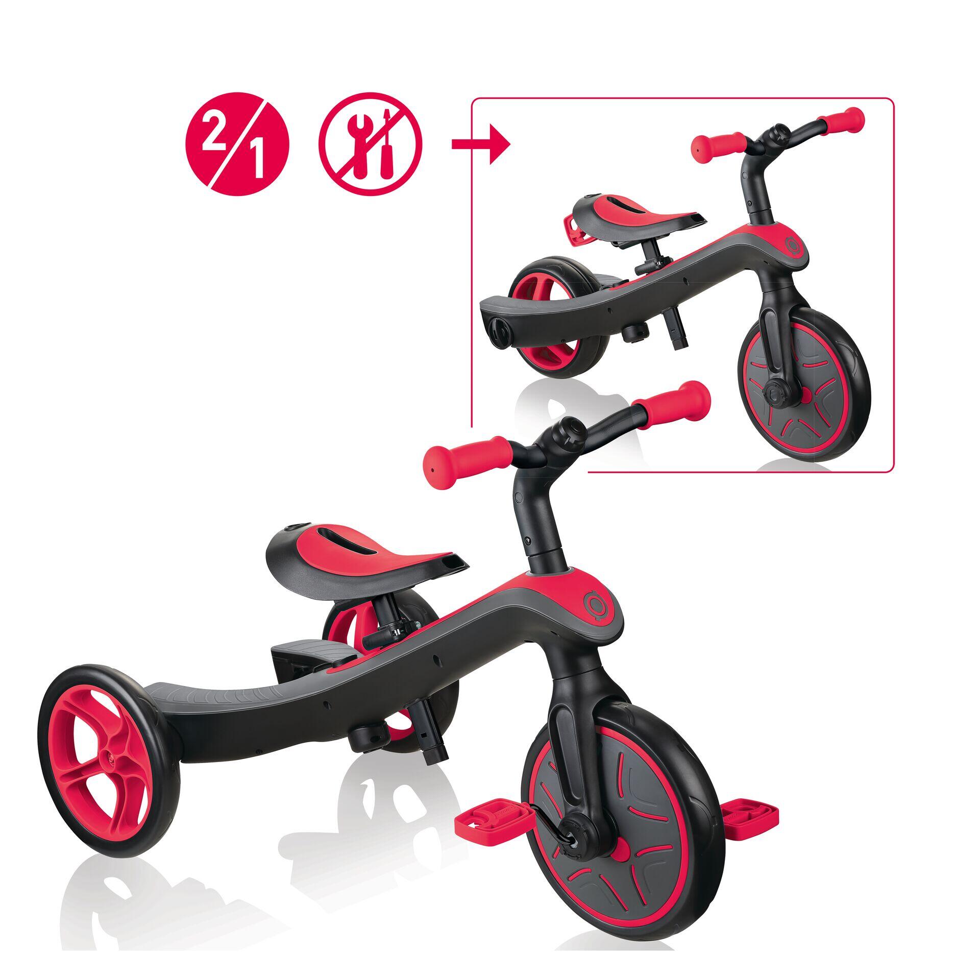 GLOBBER Scooter Laufrad / Dreirad  Explorer Trike 2 in 1  Rot