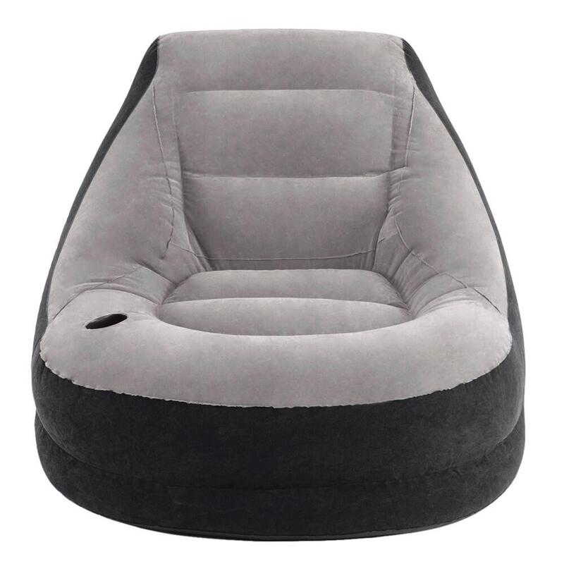 Sillón+reposapiés hinchables INTEX 99x130x76 64x28 cm - gris