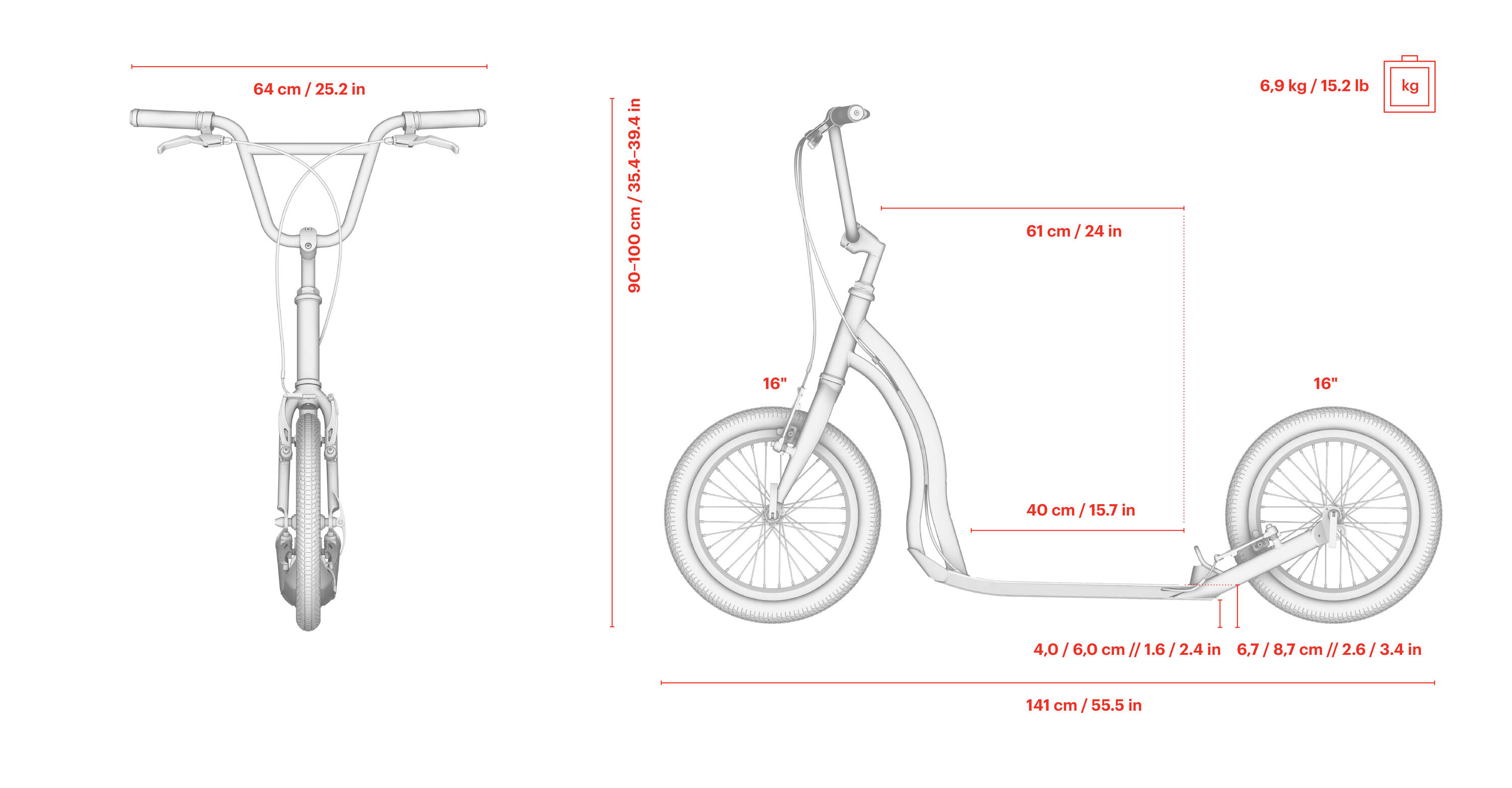 Trottinette sportive de route pour adultes "Friday" Yedoo 2/7