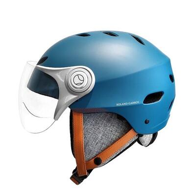Helm yeep.me h.30 vision roland garros blauw met vizier voor fiets. scooter