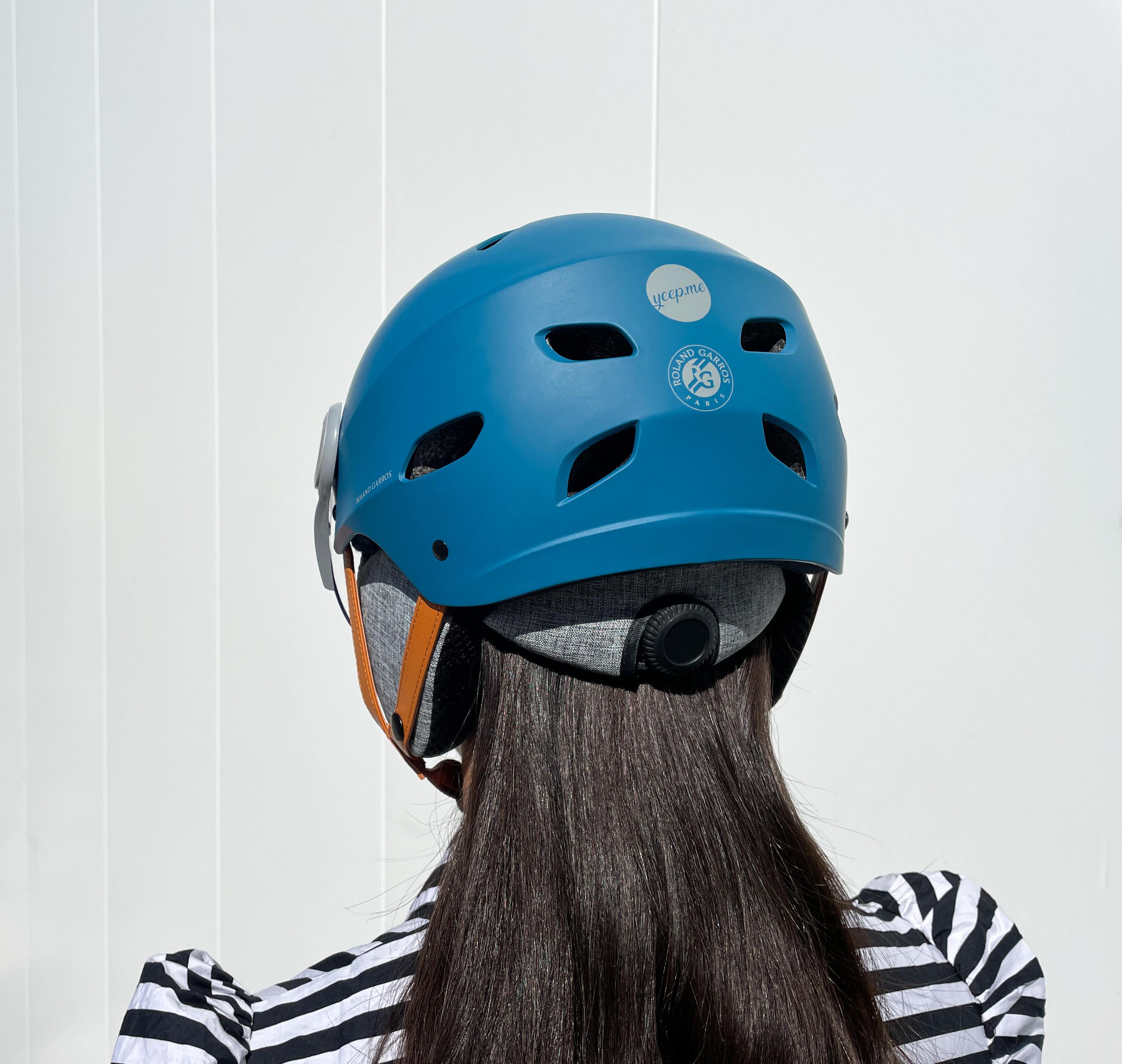 Casco YEEP.ME H.30 Vision Roland Garros Azul con Visera para Bicicleta y Scooter 6/6