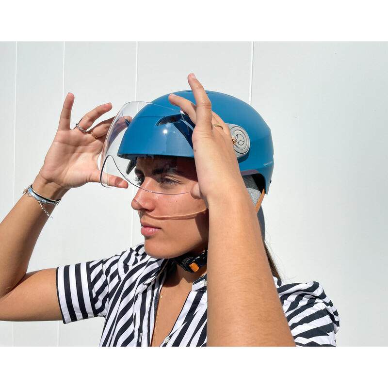 Casque YEEP.ME H.30 Vision Roland Garros Bleu - Visière pour Vélo, Trottinette