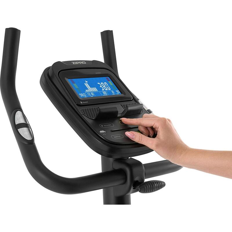 Heimtrainer Zipro Flame elektromagnetisch Fitnessfahrrad mit iConsole+ Kinomap