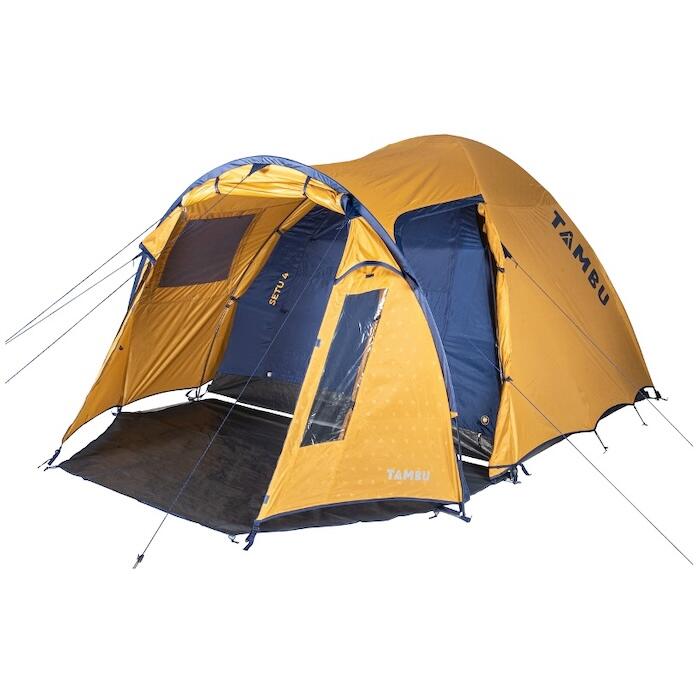 Tambu - Setu | Tente Dôme 4 Personnes Avec Hauteur Debout - Tente - Bleu|jaune - 4 Places - Decathlon