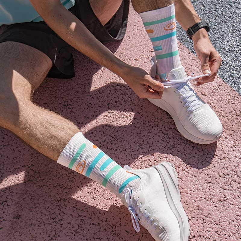 Chaussettes LIGHT RUN "RIO" Blanc/Bleu/Orange 2/2