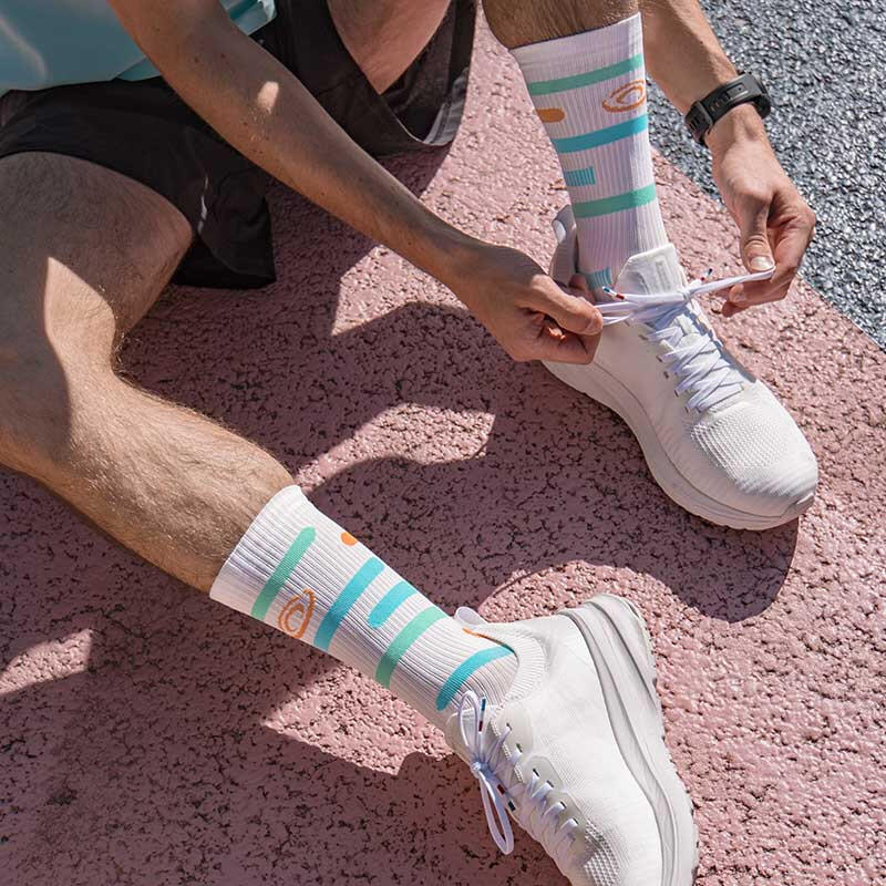 Chaussettes LIGHT RUN "RIO" Blanc/Bleu/Orange