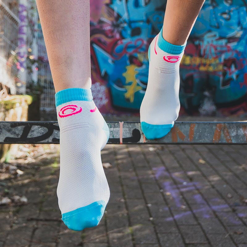 Socquettes Light Run Blanc/Turquoise 2/2