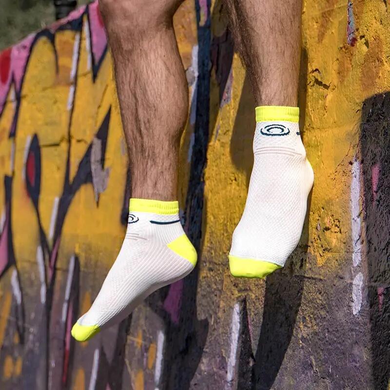 Calzini corti Light Run Bianco/Giallo 2/2