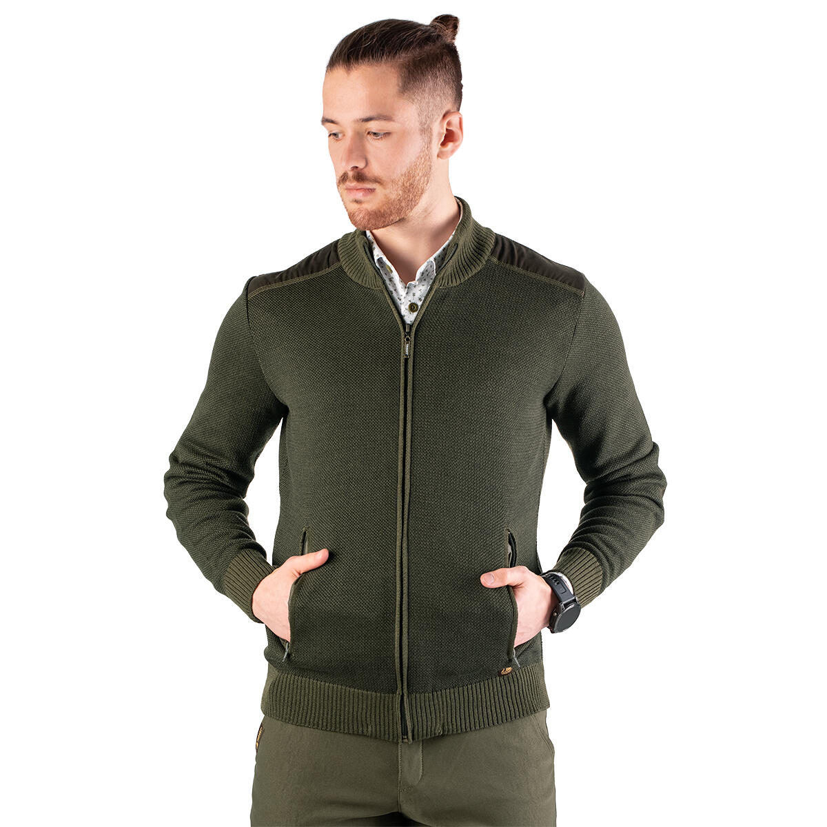 Jersey de caza para hombre con cremallera Tagart Belfast verde 3/6