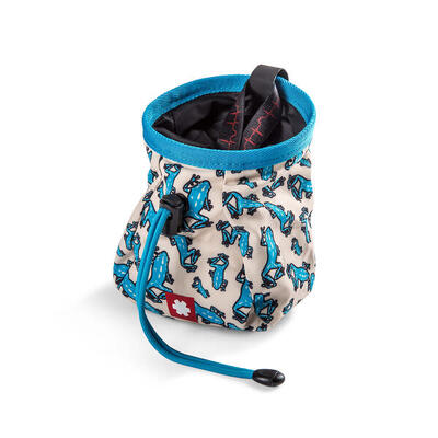 Ocún Kreidebeutel Lucky Kid blau mit Gürtel und Bürstenhalter