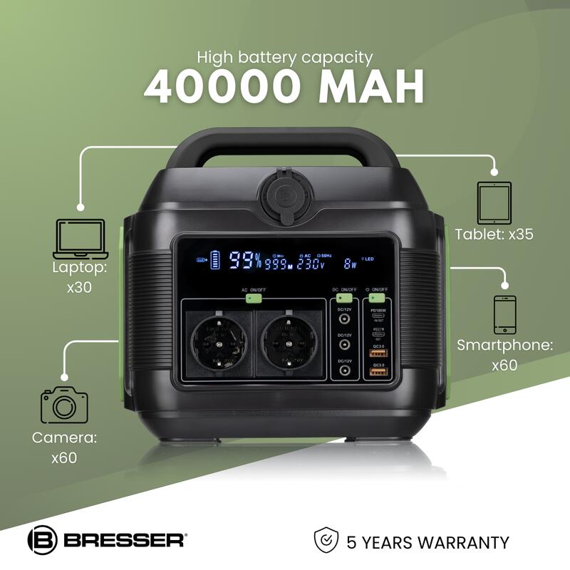 Bateria Externa Portátil de 600 W BRESSER