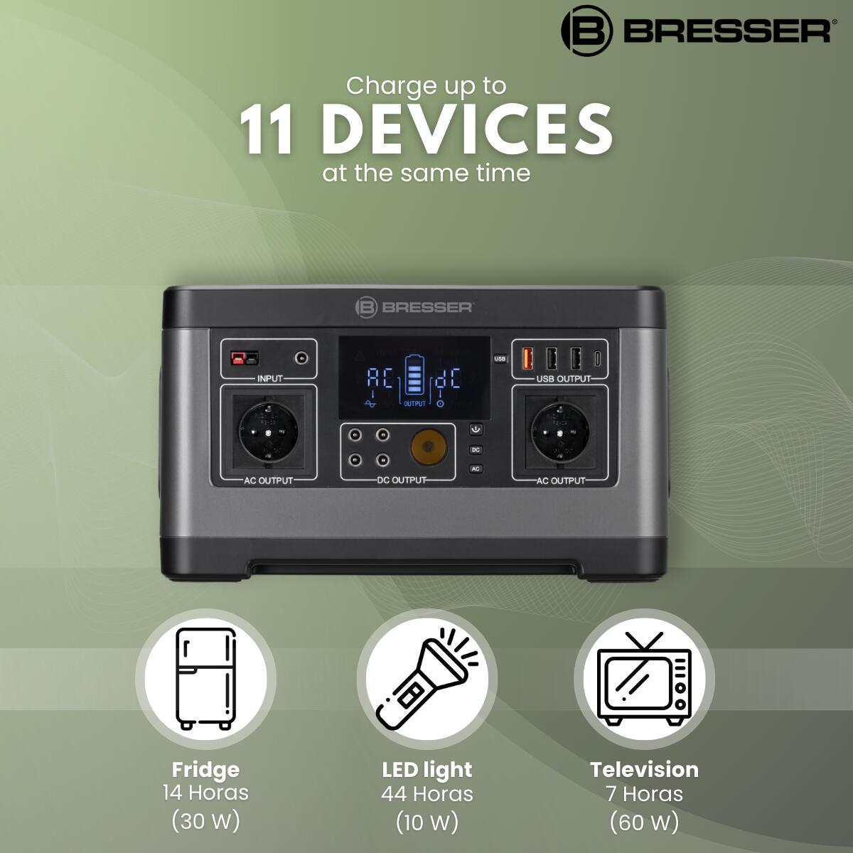 Batterie Externe Portable BRESSER 500 W - Powerbank, Camping, Voyage 4/7