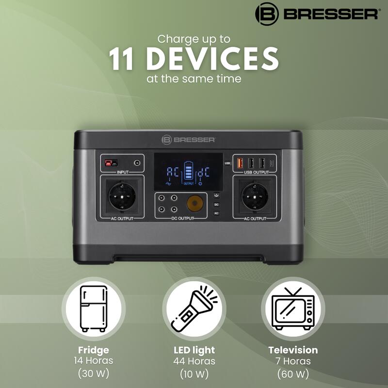 Batterie Externe Portable BRESSER 500 W - Powerbank, Camping, Voyage