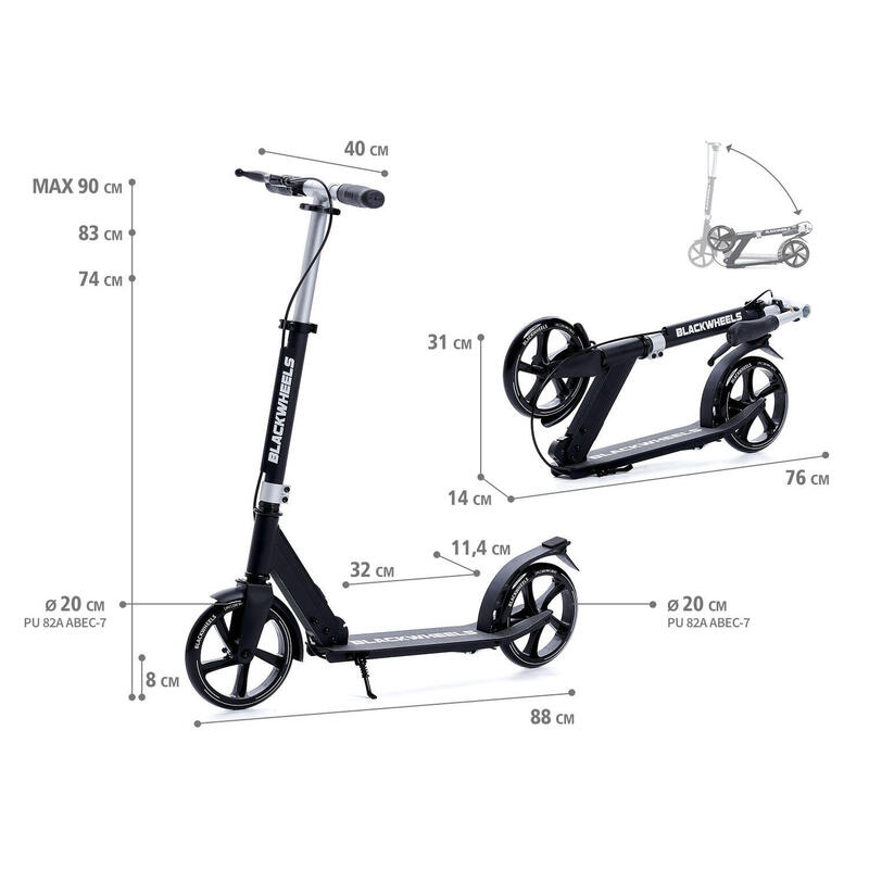 Trotinetă adulti Blackwheels Orio 200mm