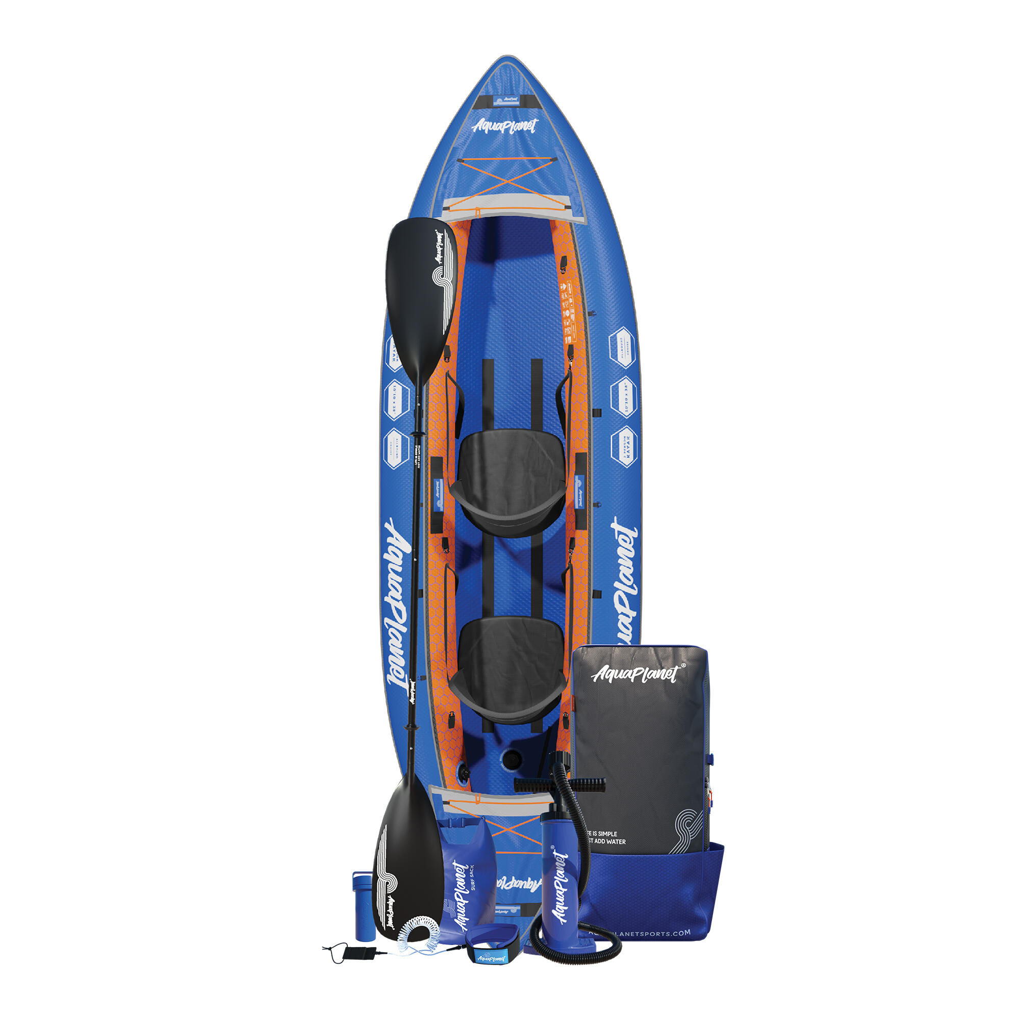 Conjunto de caiaque inflável para dois homens Aquaplanet 2/4