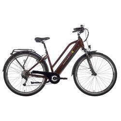 Vélo électrique femme Comfort Sport, 50 cm, 9 vitesses, rouge