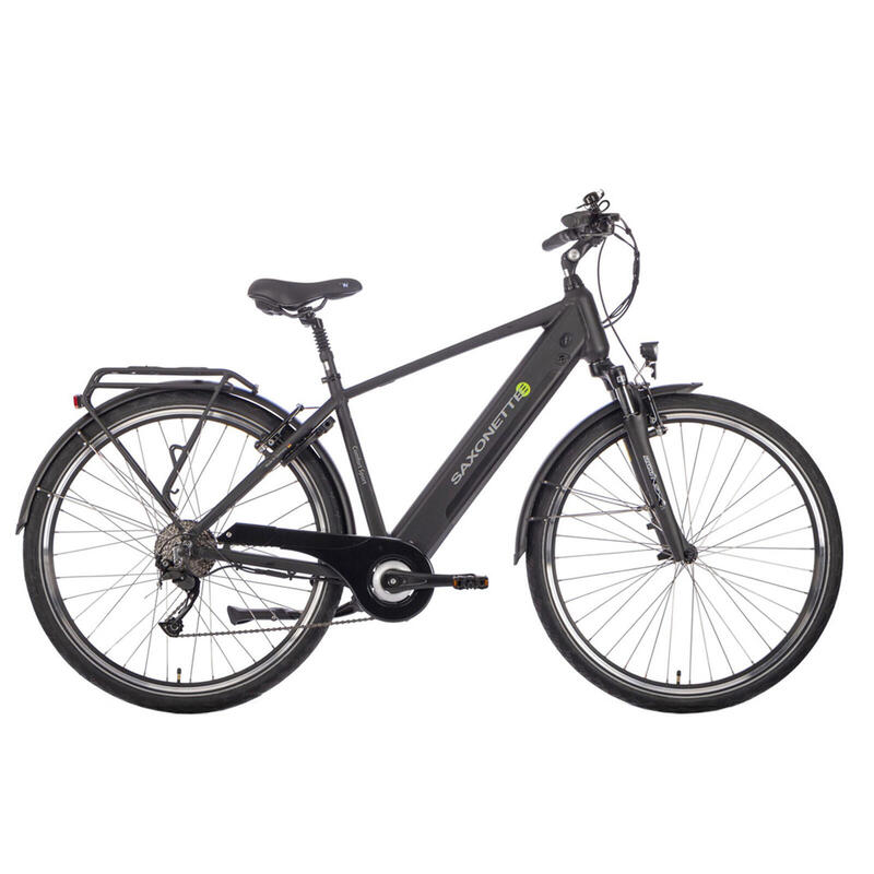 Vélo électrique homme Comfort Sport, 48 cm, 9 vitesses, noir