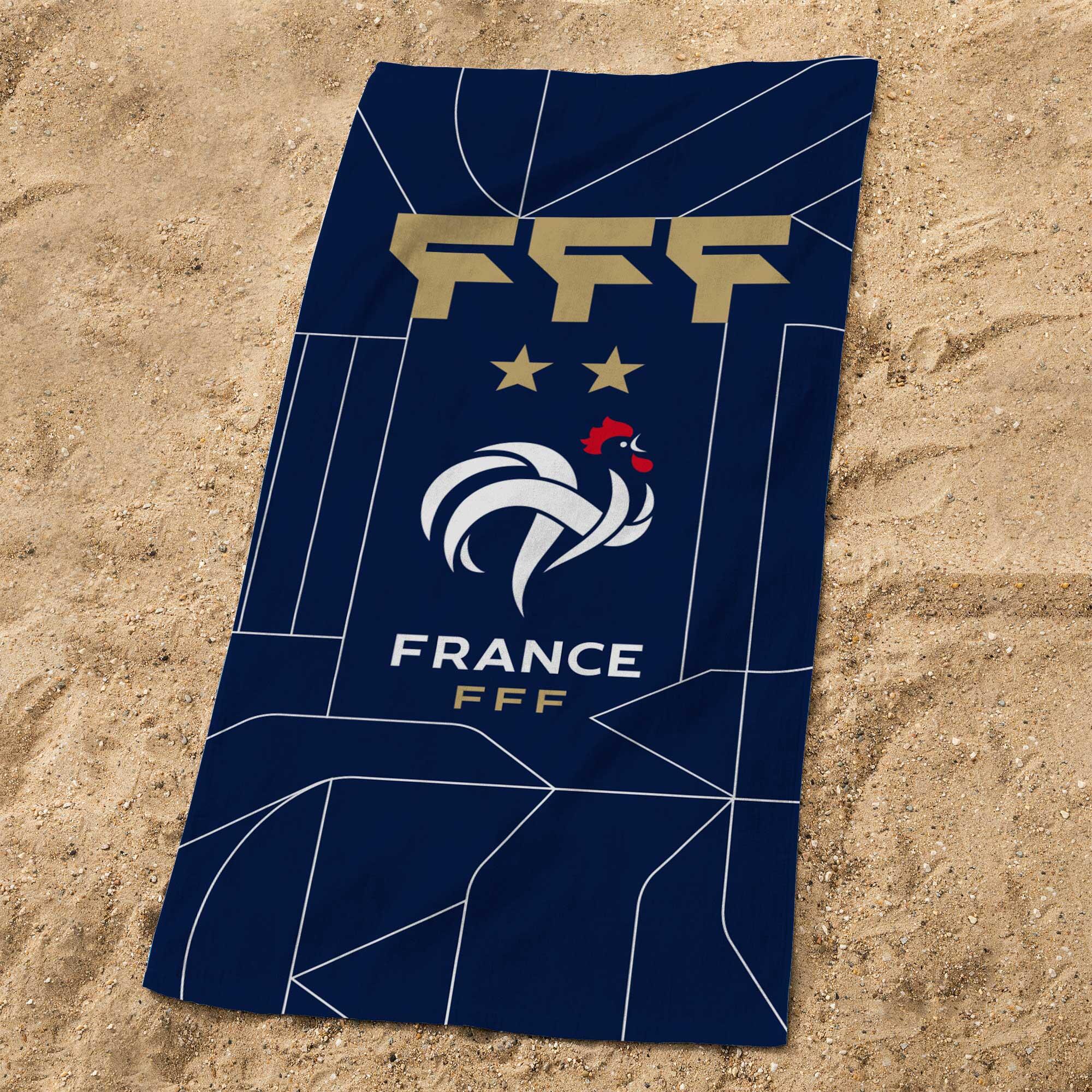 Serviette de bain 75x150 cm 100% coton foot France - Construction 2/4