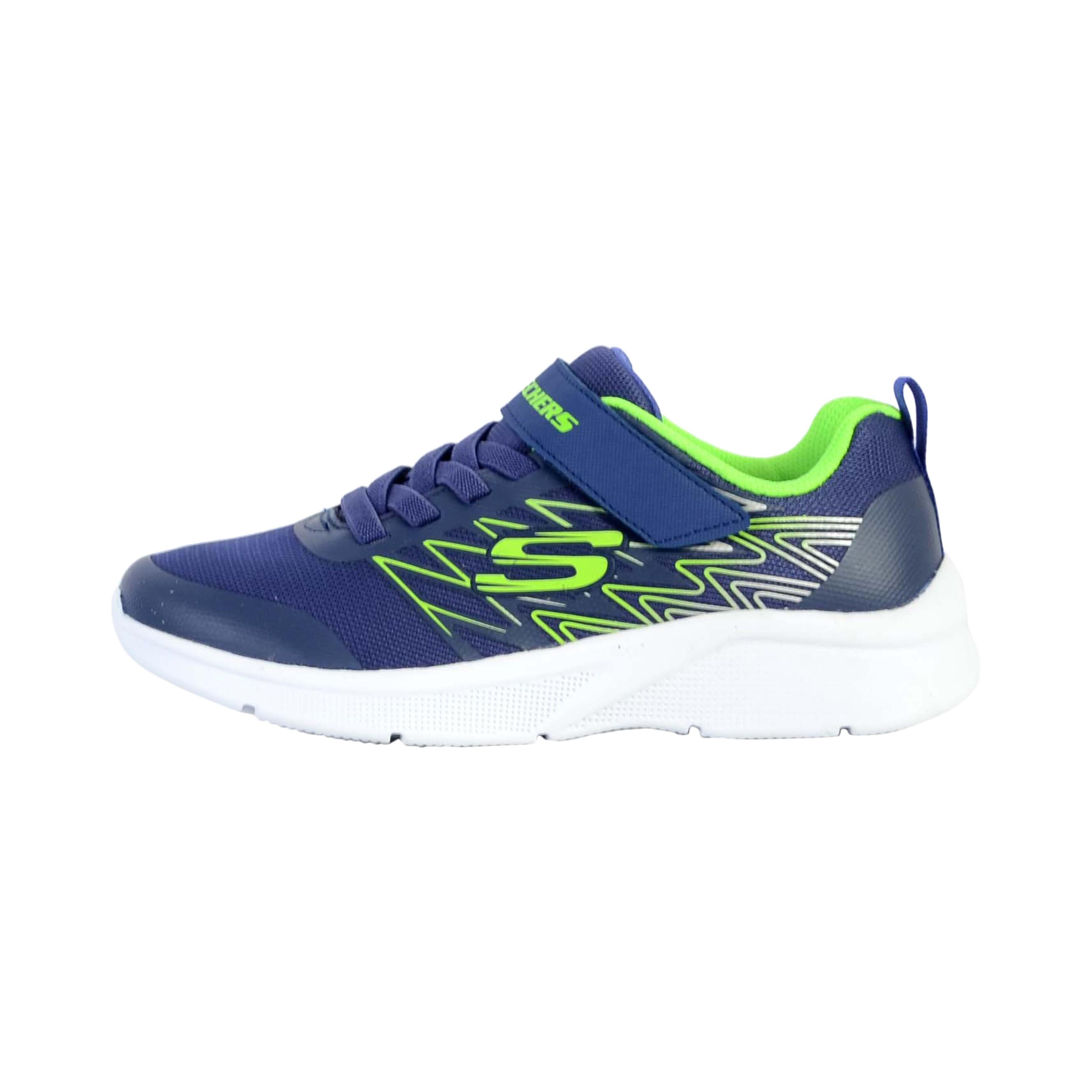 Skechers - Basket À Scratch Skechers Juniors Microspec-texlor - Enfant - Chaussures De Sport - Bleu|vert - 33 - Decathlon