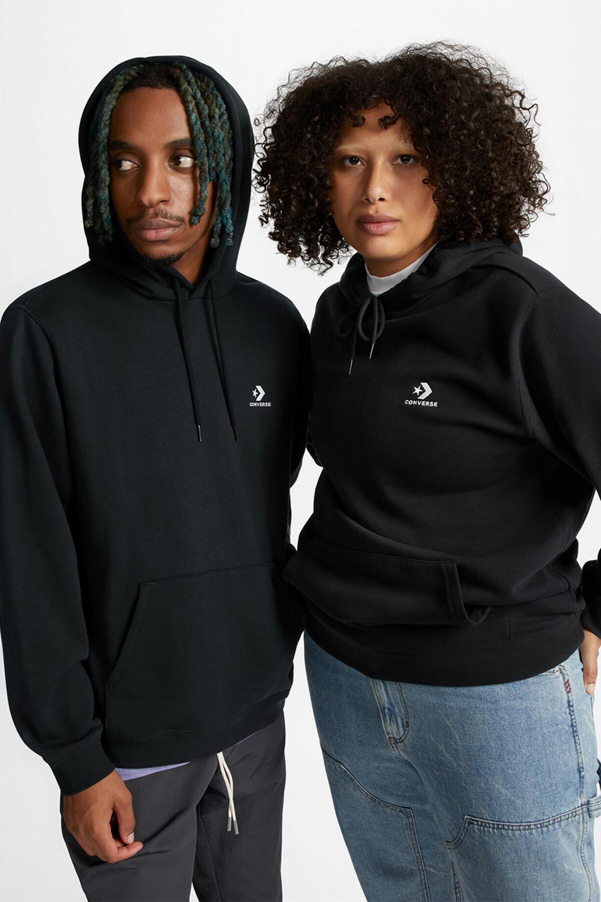 Hoodie Go-To Embroidered Star Chevron Zwart - 10023874-A01 5/5